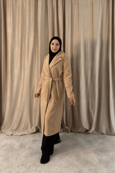 EYMAHCA Women's Fish Scale Patterned Cashmere Coat – Winter