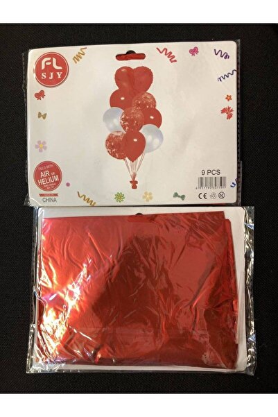 OEM Balloons 9/Set -1 Foil Heart 8 Round Red