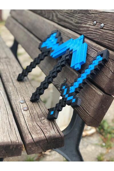 handanca Minecraft Kılıç-kazma- Balta Üçlü Elmas Set 25 cm/ Minecraft Üçlü Oy...