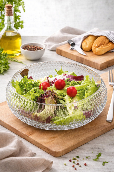 SELÇUK Şık Sunum Cam Salata Kasesi 26 cm