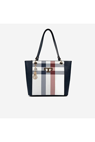 Silver Polo Women's / Girls' Sp1176-M3 Shoulder Bag White-Navy Blue