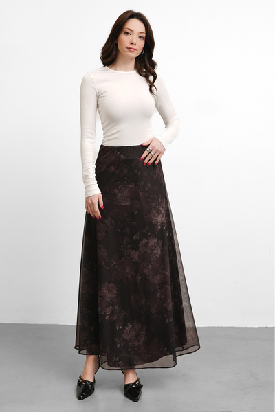 salisburys Molly Nelly Women's Floral Printed Lined Long Skirt