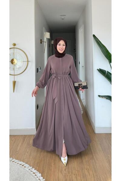 NİLNUR MODA Sezon nou Ahsen cu mâneci raglan Ferace Medine din mătase