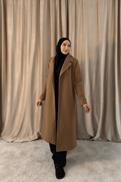 EYMAHCA Women's Fish Scale Patterned Cashmere Coat – Winter