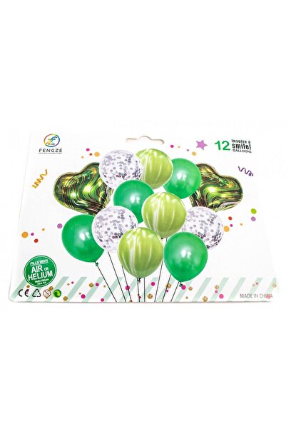 OEM Balloons 12/Set Rainbow and Green Confetti