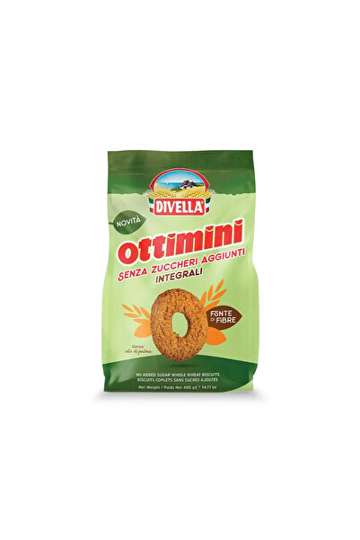 Divella Ottimini ολικής άλεσης μπισκότα χωρίς πρόσθετη ζάχαρη, πηγή φυτικών ι...