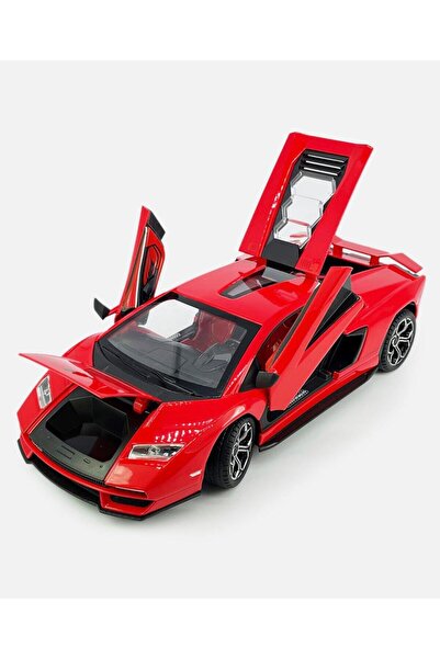 TOY LAND سيارة رياضية فاخرة بمقياس 1:24 مع أبواب مقصية قابلة للفتح، وحركة سحب...