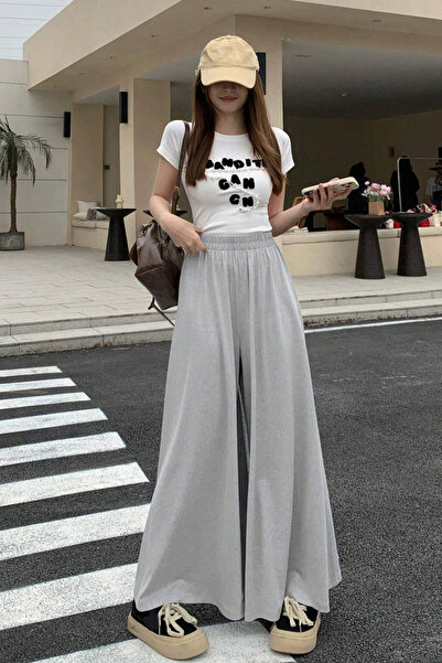 BLUE STREET Women's 2 Thread Trend Wide Leg Sweatpants High Waist Relaxed Fit