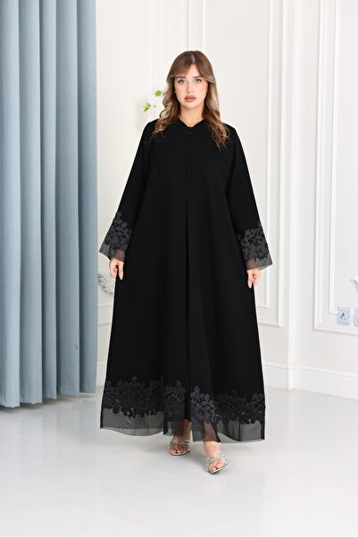 Nasnasa Abayat Indonesian Barbie Abaya with Tulle and Handmade Detailing