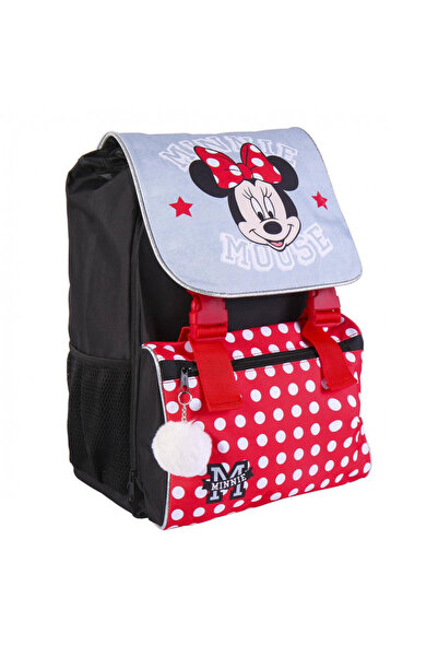 Minnie Mause Minnie Mouse school bag, 42x32x22 cm, Polyester, Red, Multiple c...