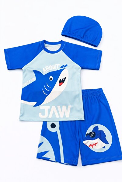 mikam New Season Boys' 3-Piece Suit Made of Boneli Big Age Swimwear Fabric