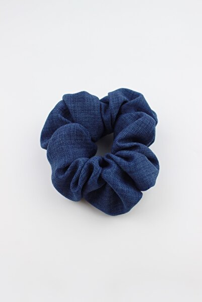 İLKYAZ Soft Denim Fabric Elastic Buckle Bagel Buckle - Dark Blue