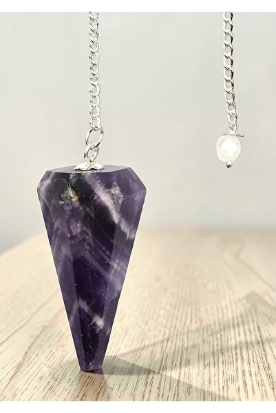 Taşmir Real Amethyst Pendulum Natural Stone Pandul
