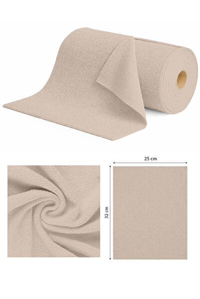 Lavine (20'li Rulo) %100 Mikrofiber Temizlik Bezi 25x32 Büyük Ebat 4XL Kopar Kullan Çok Amaçlı - BEJ
