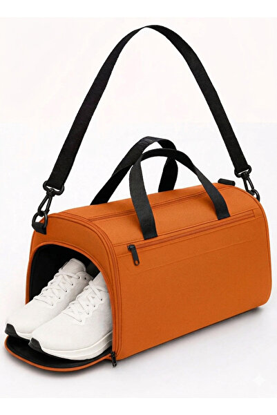 içten Orange Large Suitcase with Front Pocket and Shoe Compartment Travel Gym...