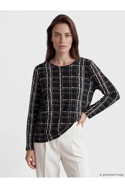 LC Waikiki Bluză cu decolteu rotund și imprimeu (S6)