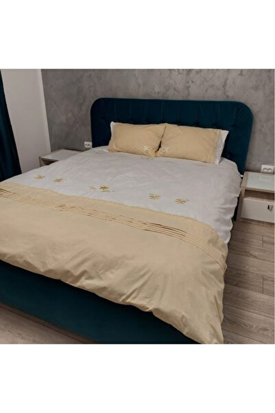 Casa Bucuriei Set husă de pilotă brodată 240 x 260 cm și 2 fețe de pernă