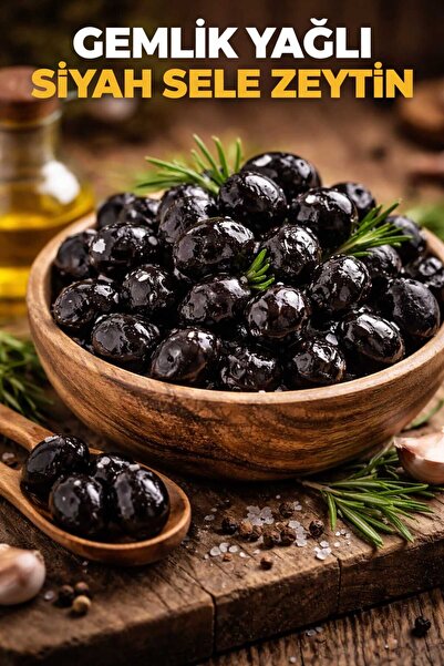 reyhani hatay mandıra trilye (gemlik) yağlı sele XL siyah zeytin 1kg