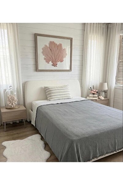 Monochrome 100% Organic Cotton 4 Layer Muslin Multi-Purpose Bedspread and Thr...