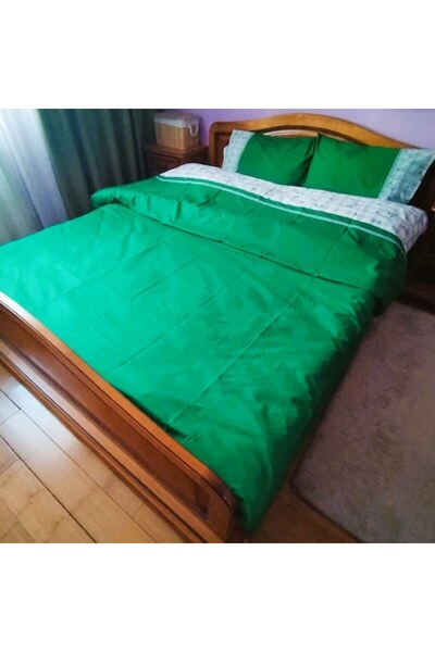 Casa Bucuriei Set de lenjerie de pat brodată pentru pat de 180 x 200 x 40 cm