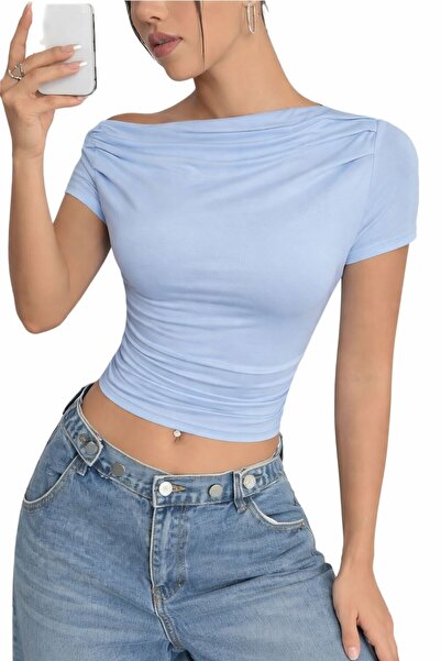 peri tower Νέο προϊόν Γυναικεία μπλούζα από βισκόζη με λεπτομέρεια με πιέτες ...