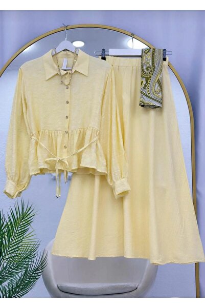 MODA VEDAT Women's Jacquard Waist Drawstring Skirt Set -0650