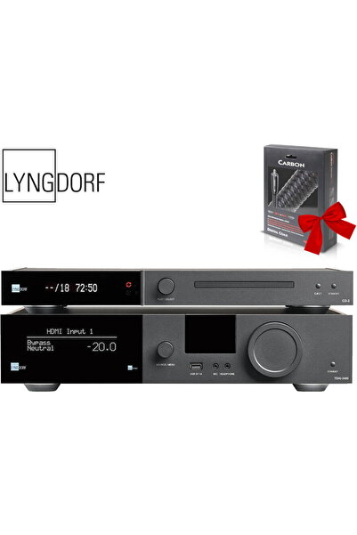 LYNGDORF Pachet cu amplificator TDAI-3400 2x200W si CD Player CD-2 + cablu AQ...