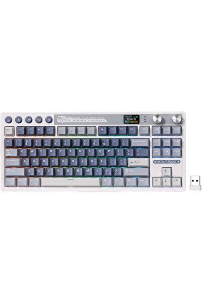 ROYAL KLUDGE Tastatura Gaming RK-M87, Cream Switch, iluminare RGB, Wired, Wir...