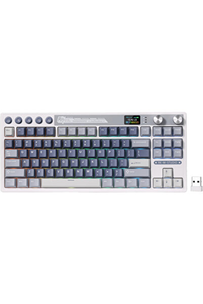 ROYAL KLUDGE Tastatura Gaming RK-M87, Beige Switch, iluminare RGB, Wired, Wir...