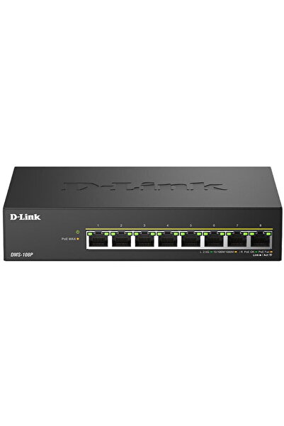 D-Link Switch DMS-108P/E, 8 porturi PoE, 230 W, 2.5G Multi-Gigabit Ethernet, ...