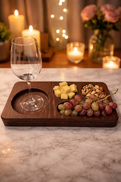 Prusias Wood Masif Ahşap Sunum Tepsisi – Kahve, Bira, Şarap, Kahvaltı & Çerez...