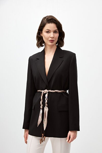 shnwomen Fularlı Blazer Ceket