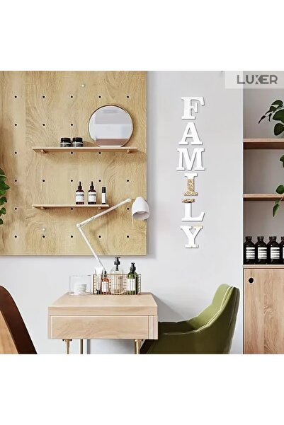 LUXER Set of 6 Decorative Acrylic Mirrors, "FAMILY" Letter Pattern, Self-Adhe...