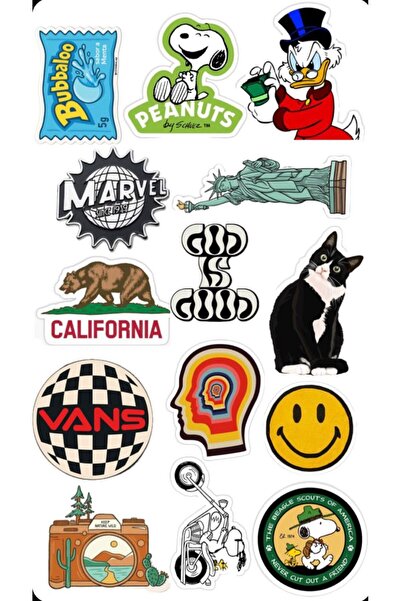 Limitless Design Retro Sticker Kolaj Poster – Vintage Pop Art Duvar Dekoru (2...