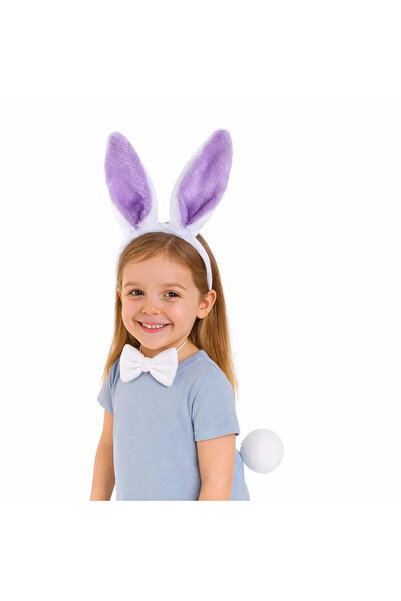 Go İthalat Lilac Purple Rabbit Ear Bow Tie Tail 3-Piece Party Set (5343)