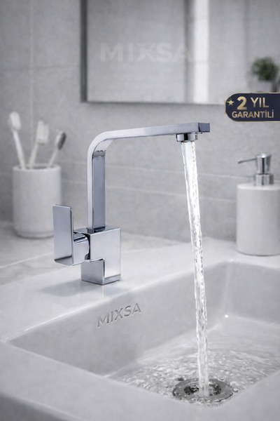 MİXSA Lüx Krom Kare Lavabo Bataryası Çeşmesi