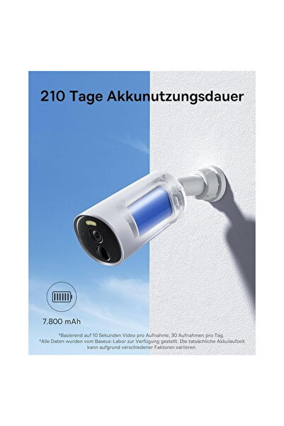 Baseus Outdoor IP CAMERA B1, 2K QHD 2304 x 1296, integrated battery life up t...