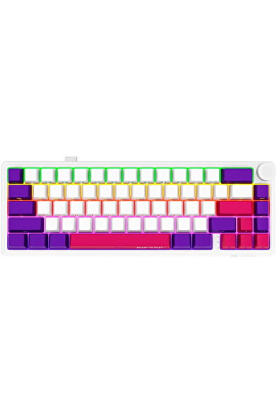 LORGAR Tastatura mecanica Wireless KBP70MW, Pentru Gaming, Alb, LRG-KBP70MW-W...