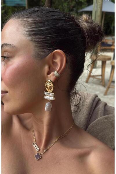 Bubbleatelier Taş Detaylı Bohem Küpe