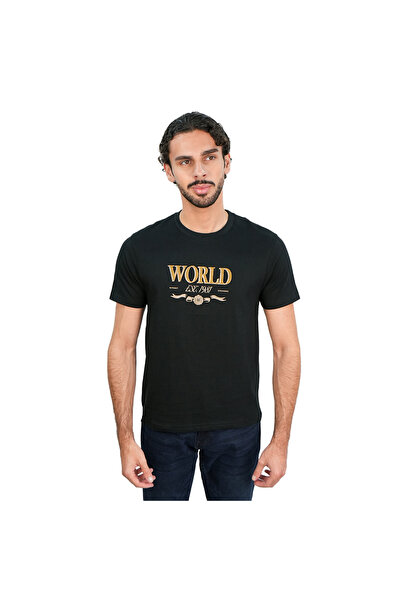 Giordano Men’s Slim Cotton Crew Neck WWS Graphic Print Tee