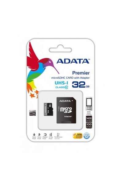 Adata MicroSDHC Viteză Ultra-Înaltă + adaptor SD, 32GB, scriere/citire aleato...