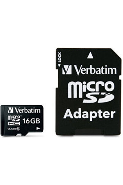 Verbatim microSDHC card 44082, 16GB class 10, with adapter