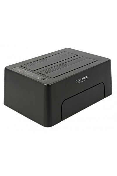 DELOCK Docking Station USB 3.1-C la 2 x SATA HDD/SSD 2.5" + 3.5" cu functie d...
