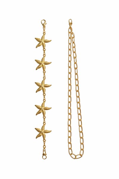 kemer krallığı Women's Starfish Chain Belt – Adjustable Stylish Design