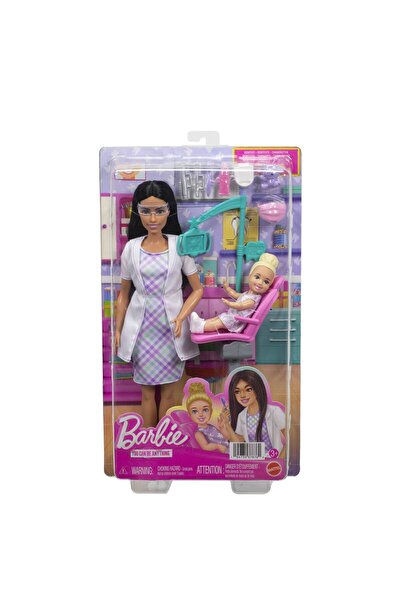 mattel Σετ παιχνιδιού Barbie: Κούκλα Μπάρμπι Μελαχρινή με θέμα τον οδοντίατρο