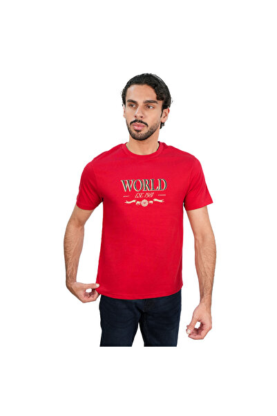 Giordano Men’s Slim Cotton Crew Neck WWS Graphic Print Tee