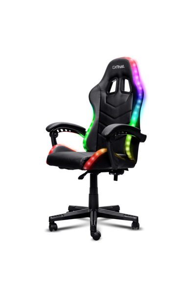 Trust Scaun de gaming GXT 704 Roniq RGB, reglabil pe înălțime, piele PU, negru
