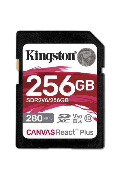 Kingston Card de memorie Canvas React Plus SD, 256GB, SDXC, Class 10