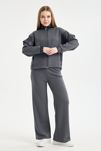 TheyYou Women's Jesica Fabric Garnished Baggy Tracksuit Set Casual Sporty Sty...