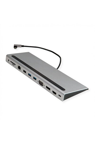 VALUE Docking station USB 3.2 Gen1 type C la HDMI/DP 4K/VGA/USB/Card Reader/P...